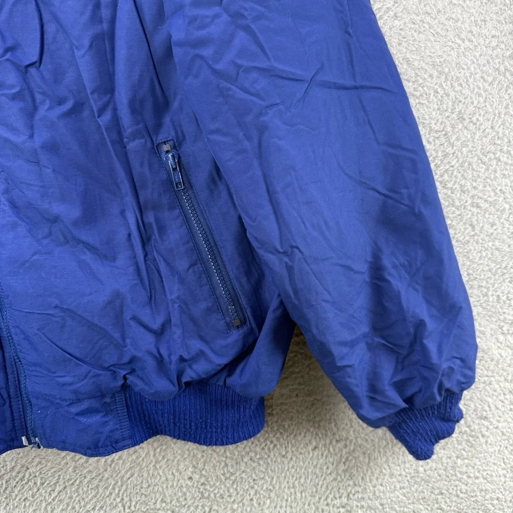 VTG Eddie Bauer Fleece Lined Bomber Jacket Mens Blue Outdoor Hike Coat L Tall LT